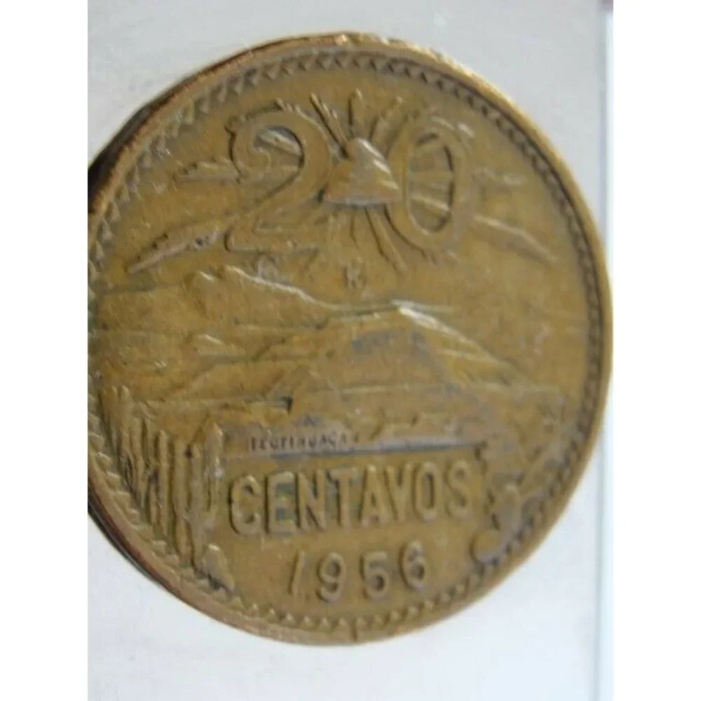 1956 20 Centavos Coin Money Clip Stainless Steel Wallet Cash Holder Silver
